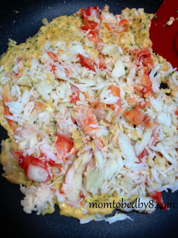 Red Pepper Crab Quesadilla Process