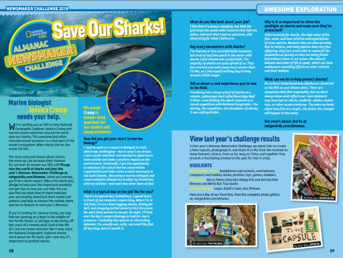 Nat Geo Kids Almanac 2018 Save Our Sharks!