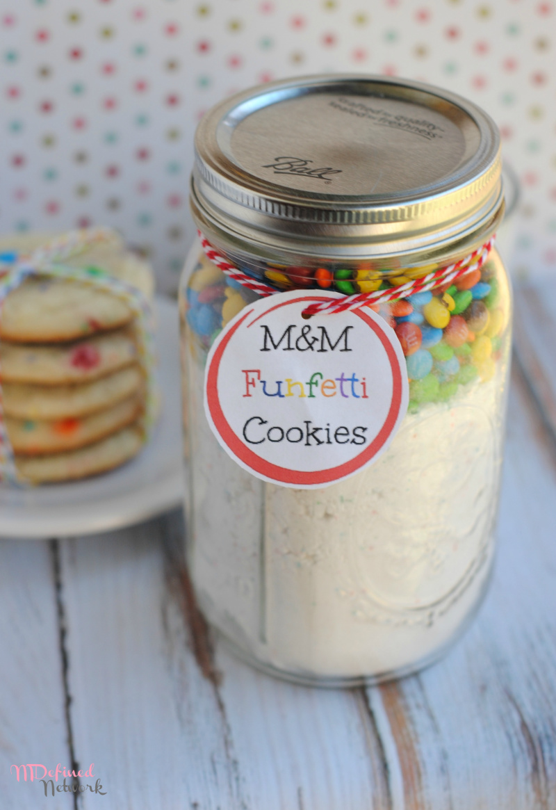 M&M Funfetti Cookies Gift Jar